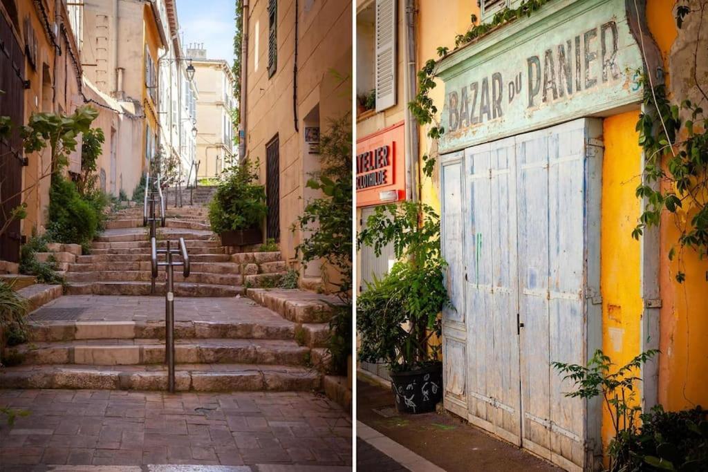 Rare Appart 2 Chambres En Duplex Design Au Panier Marselha Exterior foto